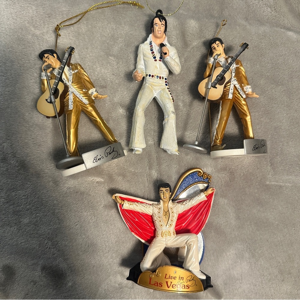 Official Vintage Elvis Presley Collector Ornaments & Figurine Set‎ - 4 Piece Lot